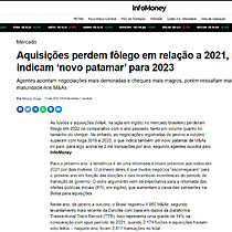 Aquisies perdem flego em relao a 2021, mas indicam novo patamar para 2023